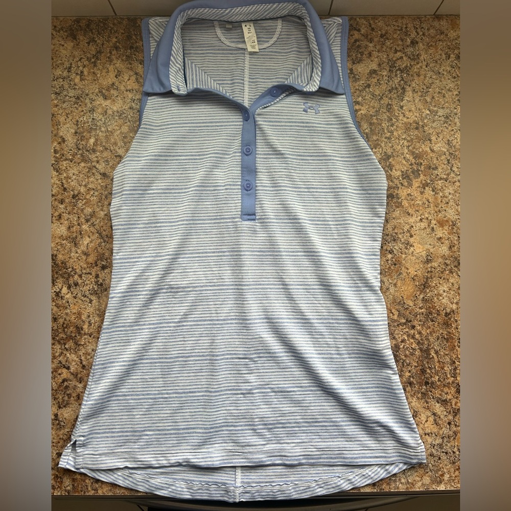 Under Armour Sleeveless Polo, HeatGear, Size XS